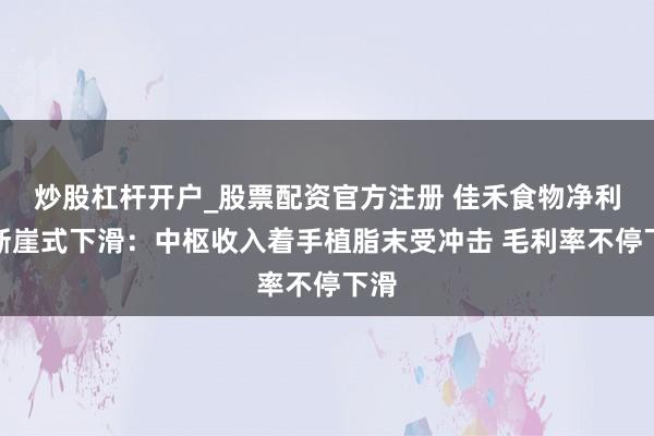 炒股杠杆开户_股票配资官方注册 佳禾食物净利润断崖式下滑：中枢收入着手植脂末受冲击 毛利率不停下滑